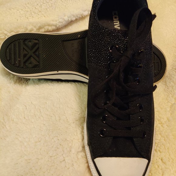 Black Rhinestone Converse - Picture 2 of 3